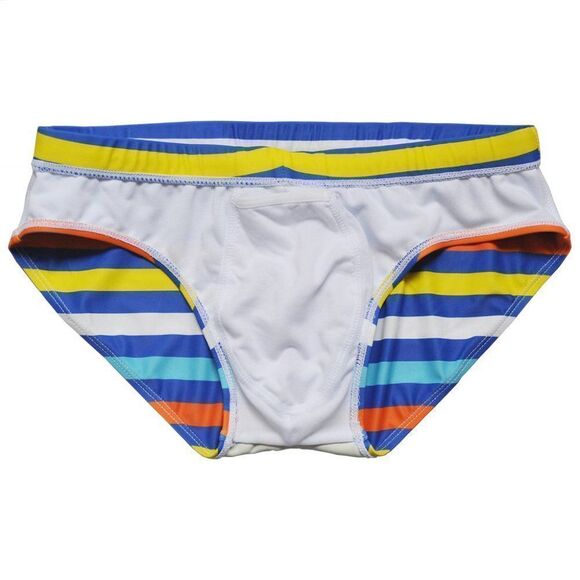 Men's classic speedo low rise rainbow stripes swim briefs swimwear plus size L - Picture 8 of 9